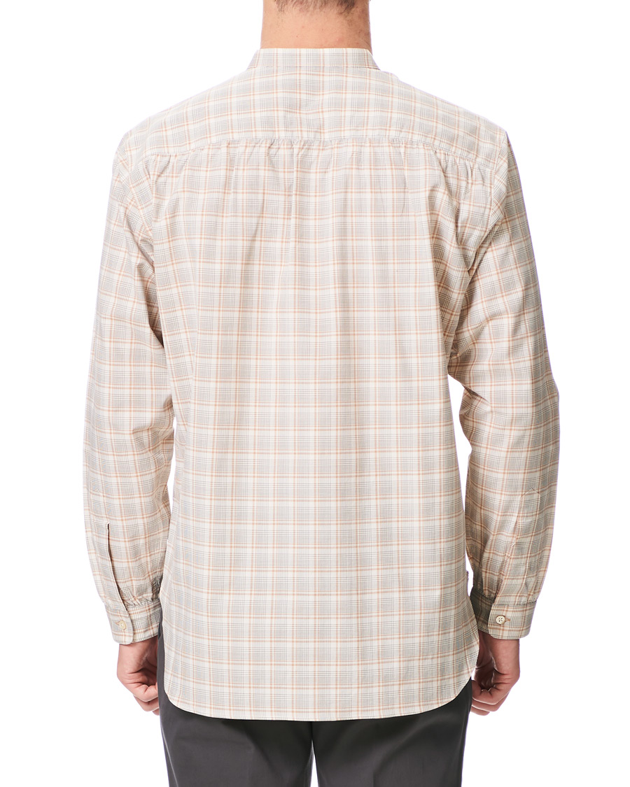 Herren | Hemden | Camoshita | Mandarin Collar Cotton Shirt Beige Check