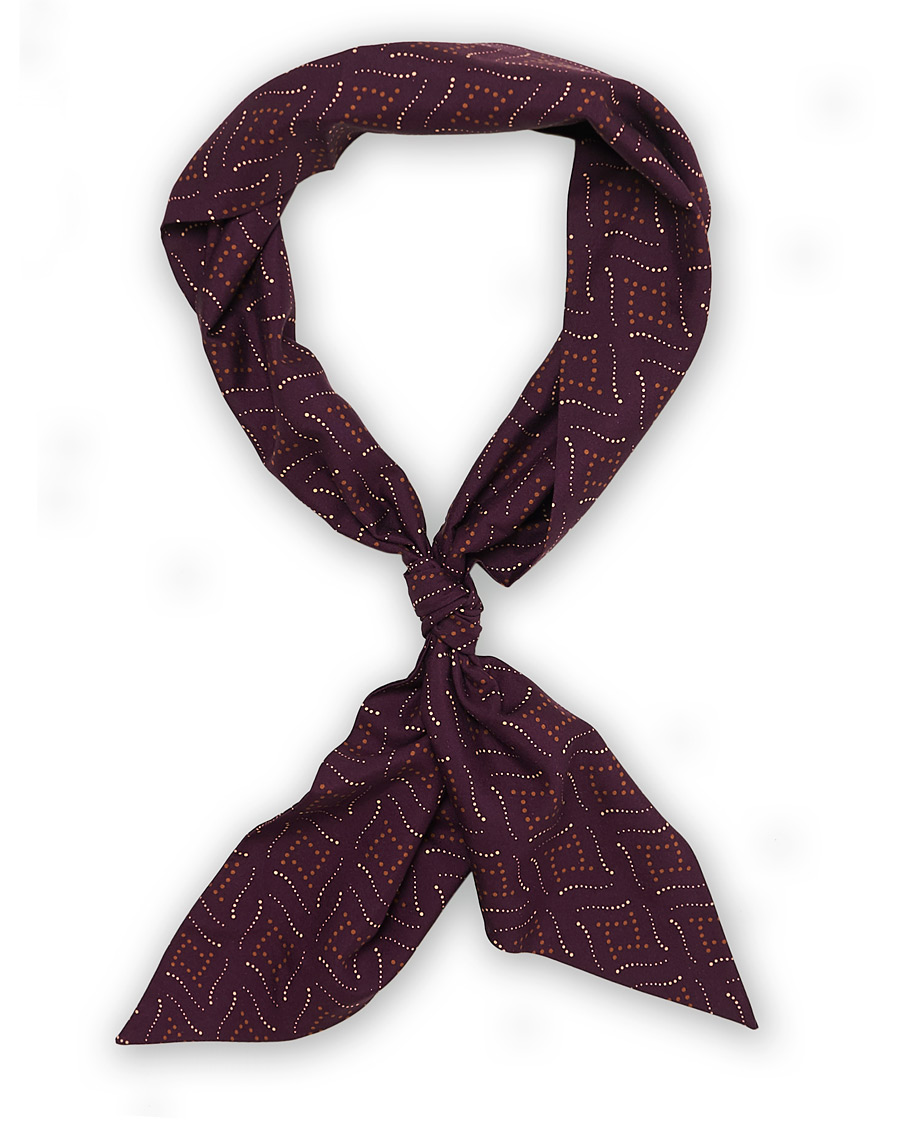 Herren | Camoshita Vintage Print Silk Scarf Burgundy | Camoshita | Vintage Print Silk Scarf Burgundy