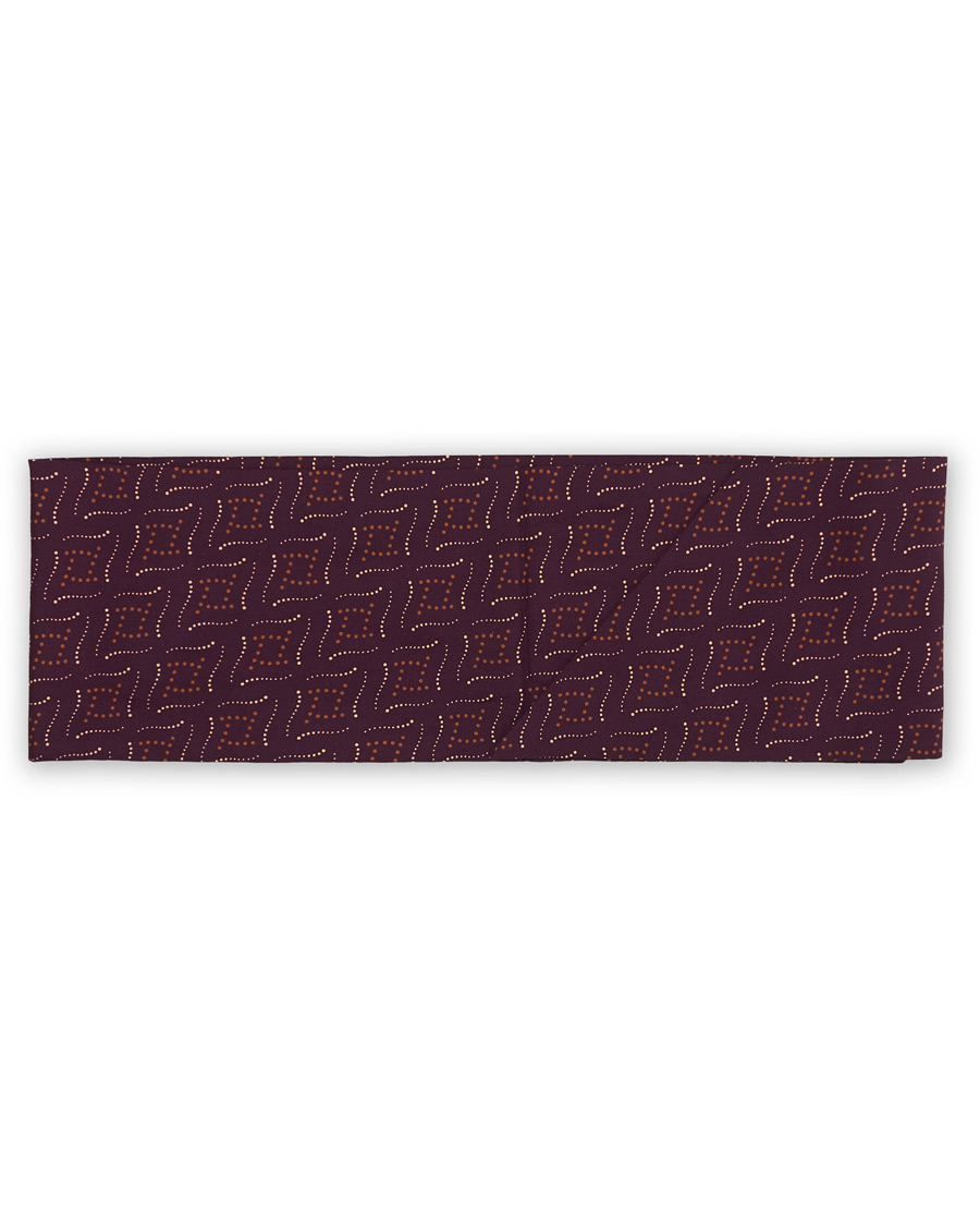 Herren | Camoshita Vintage Print Silk Scarf Burgundy | Camoshita | Vintage Print Silk Scarf Burgundy
