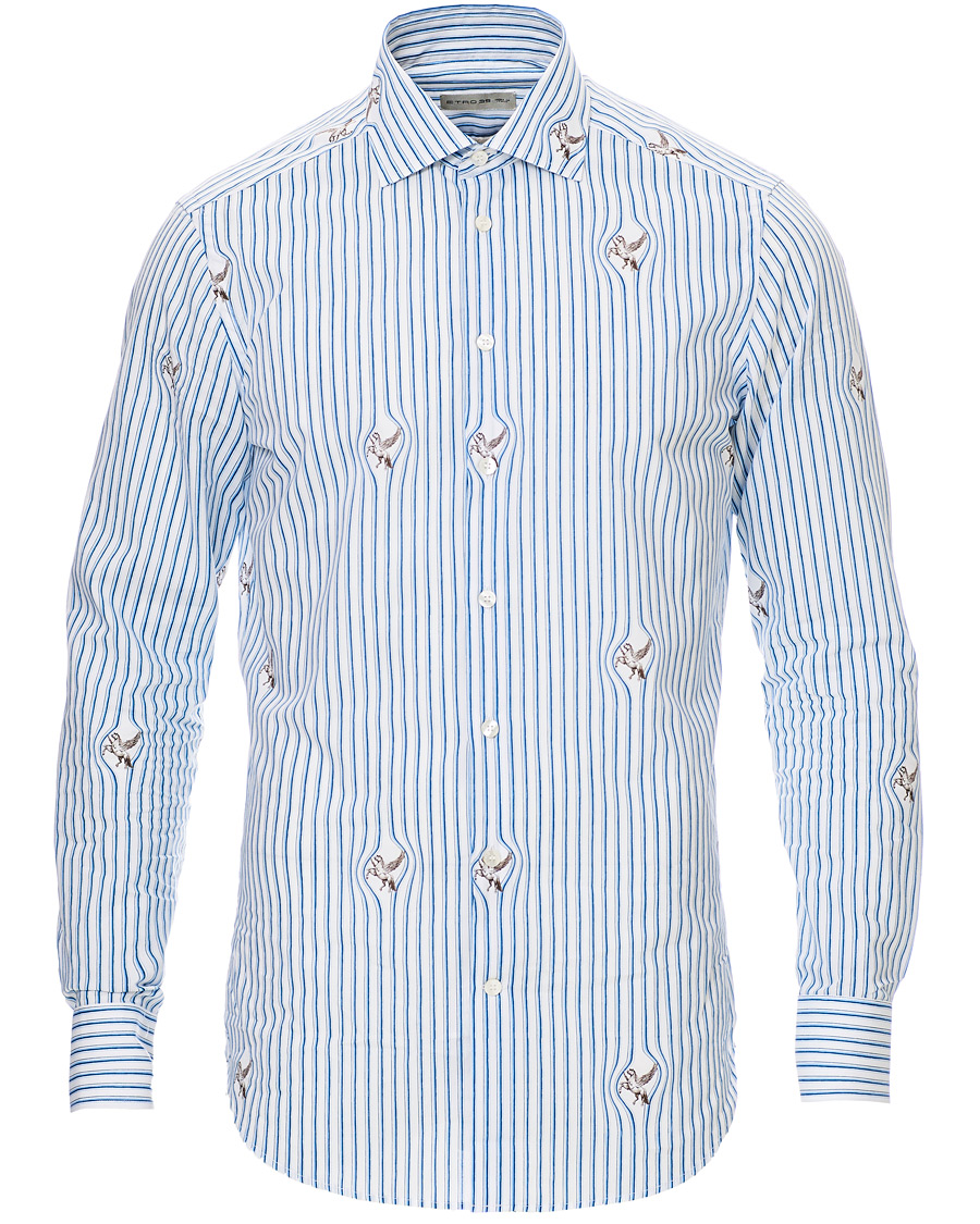 Herren | Hemden | Etro | Mercurio Pegasus Stripe Shirt White/Blue