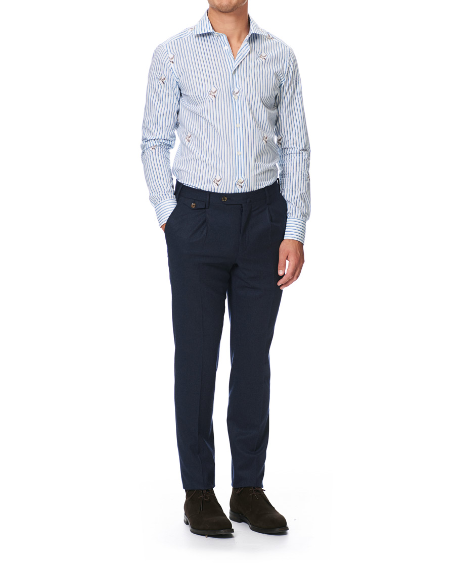 Herren | Hemden | Etro | Mercurio Pegasus Stripe Shirt White/Blue
