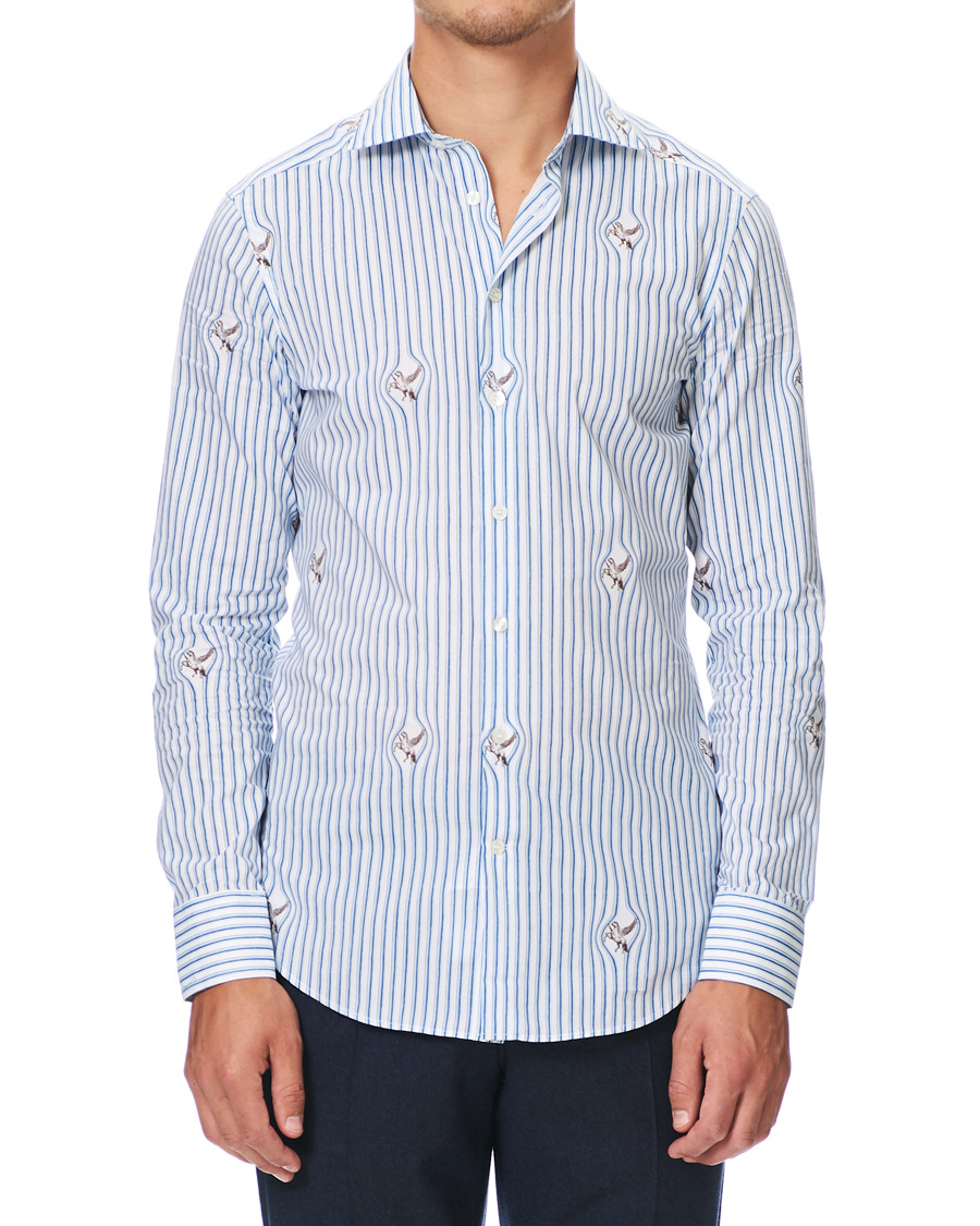 Herren | Hemden | Etro | Mercurio Pegasus Stripe Shirt White/Blue