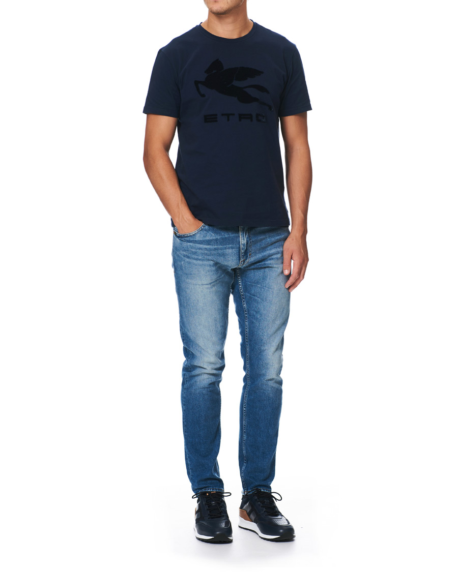 Herren | T-Shirts | Etro | Pegasus Logo T-Shirt Navy