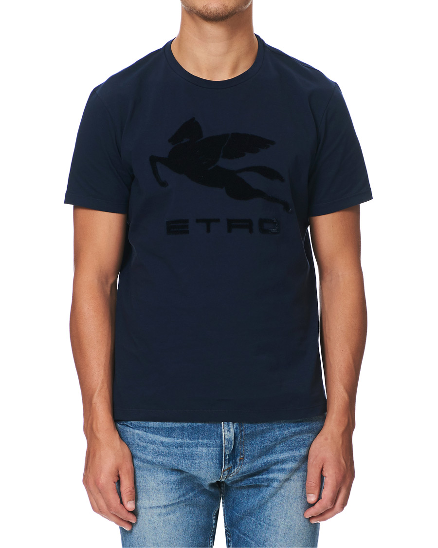 Herren | T-Shirts | Etro | Pegasus Logo T-Shirt Navy