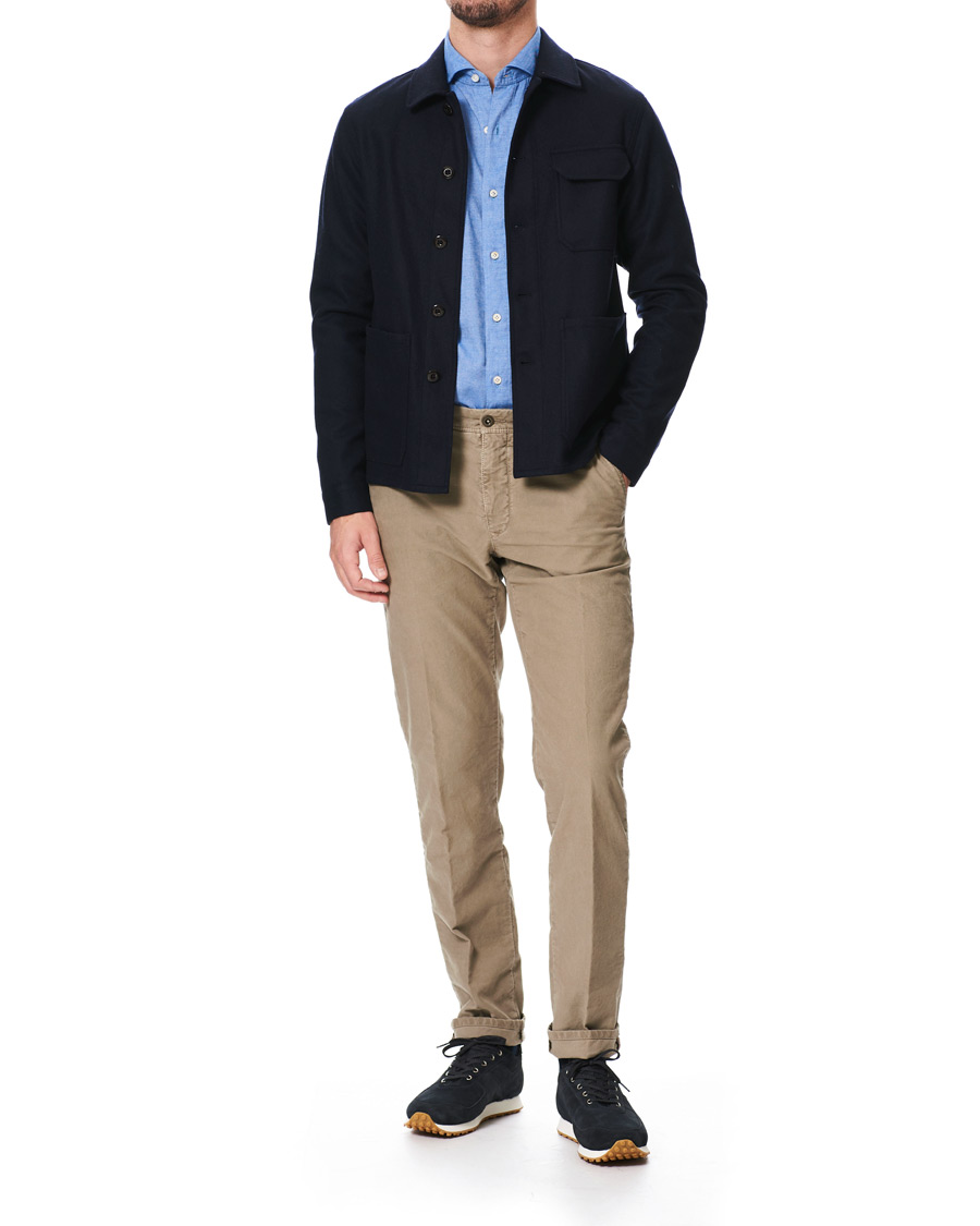Herren | Hemden | Finamore Napoli | Tokyo Slim Fit Flannel Shirt Light Blue
