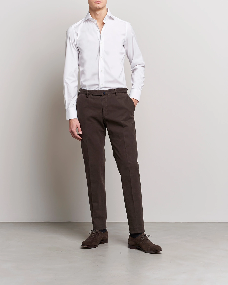 Herren | Hemden | Finamore Napoli | Milano Slim Fit Stretch Shirt White