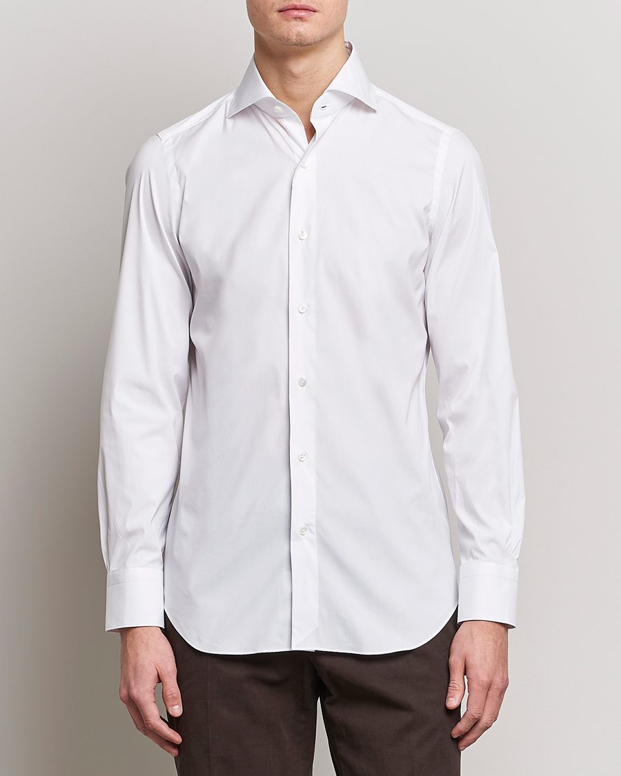 Herren | Italian Department | Finamore Napoli | Milano Slim Fit Stretch Shirt White