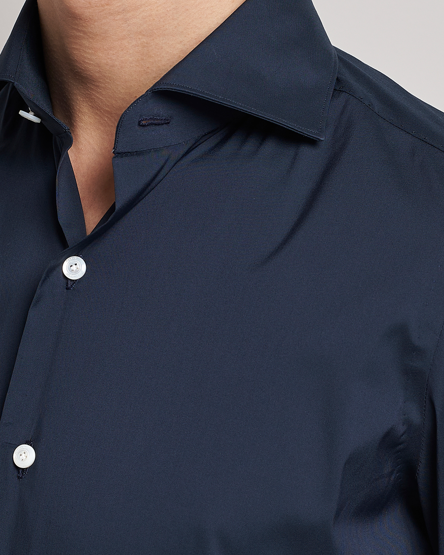 Herren | Hemden | Finamore Napoli | Milano Slim Fit Stretch Shirt Navy