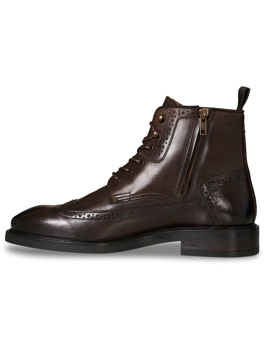Herren | GANT Flairville Zip High Lace Boot Dark Brown Calf | GANT | Flairville Zip High Lace Boot Dark Brown Calf