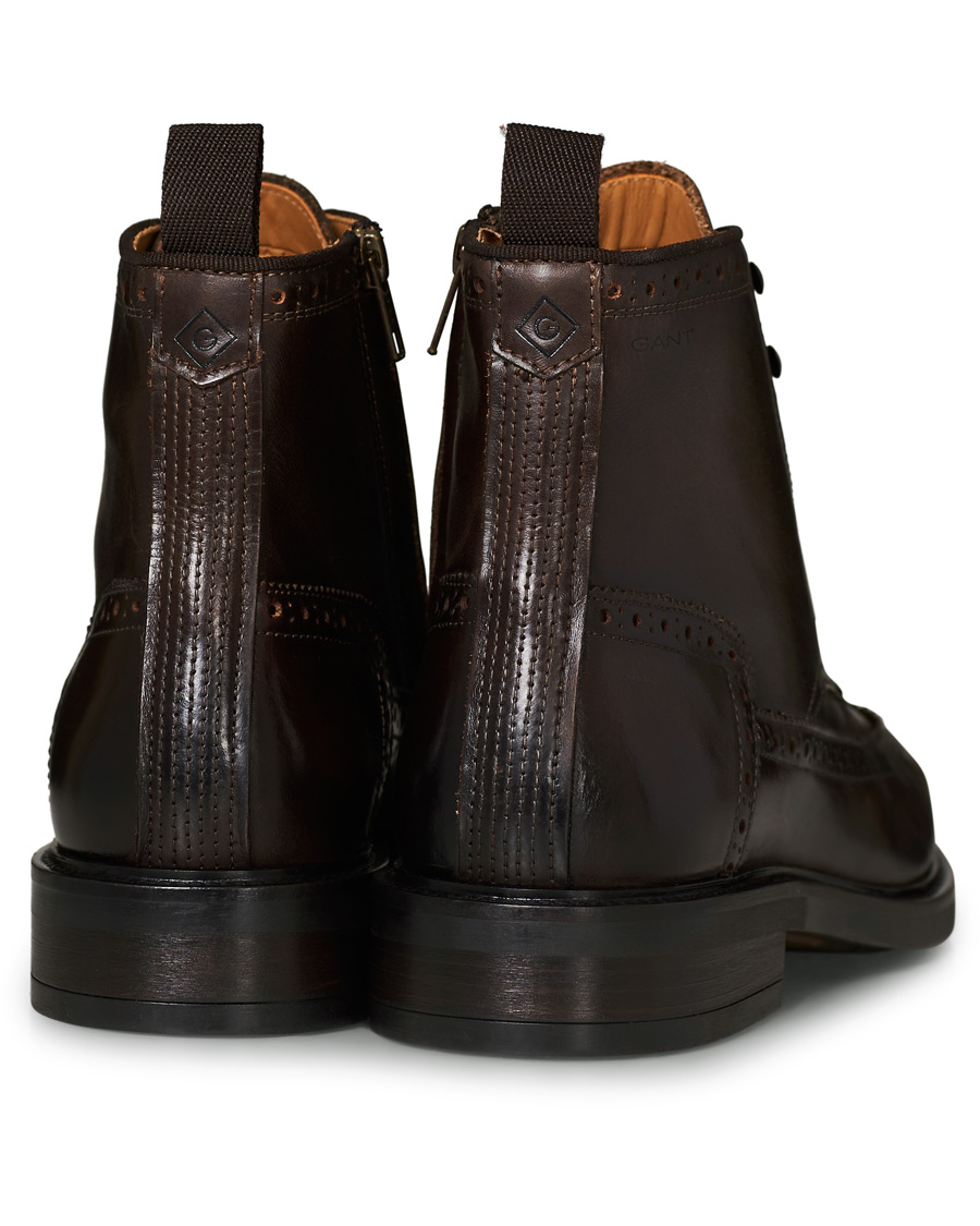 Herren | GANT Flairville Zip High Lace Boot Dark Brown Calf | GANT | Flairville Zip High Lace Boot Dark Brown Calf