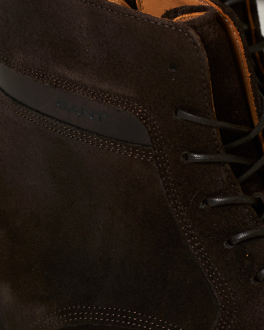 Herren | GANT Brookly Zip High Lace Boot Dark Brown Suede | GANT | Brookly Zip High Lace Boot Dark Brown Suede