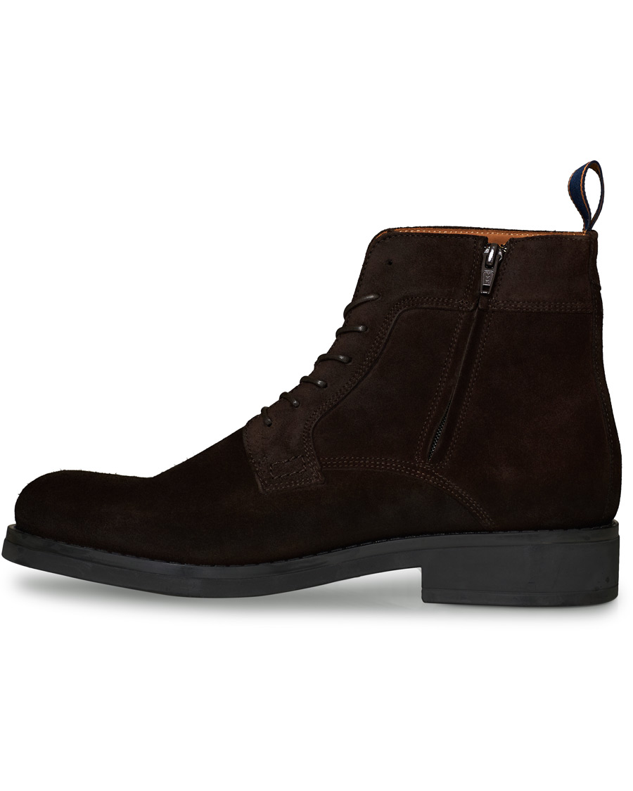 Herren | GANT Brookly Zip High Lace Boot Dark Brown Suede | GANT | Brookly Zip High Lace Boot Dark Brown Suede