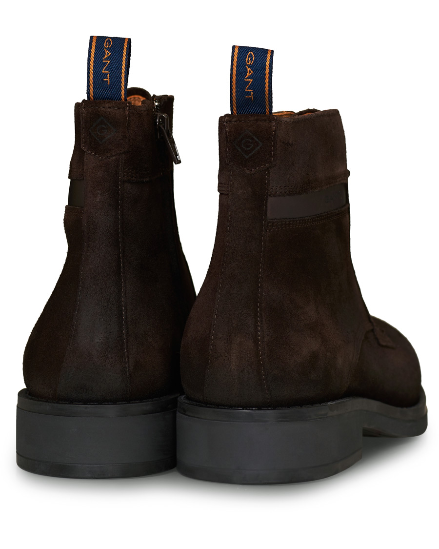 Herren | GANT Brookly Zip High Lace Boot Dark Brown Suede | GANT | Brookly Zip High Lace Boot Dark Brown Suede