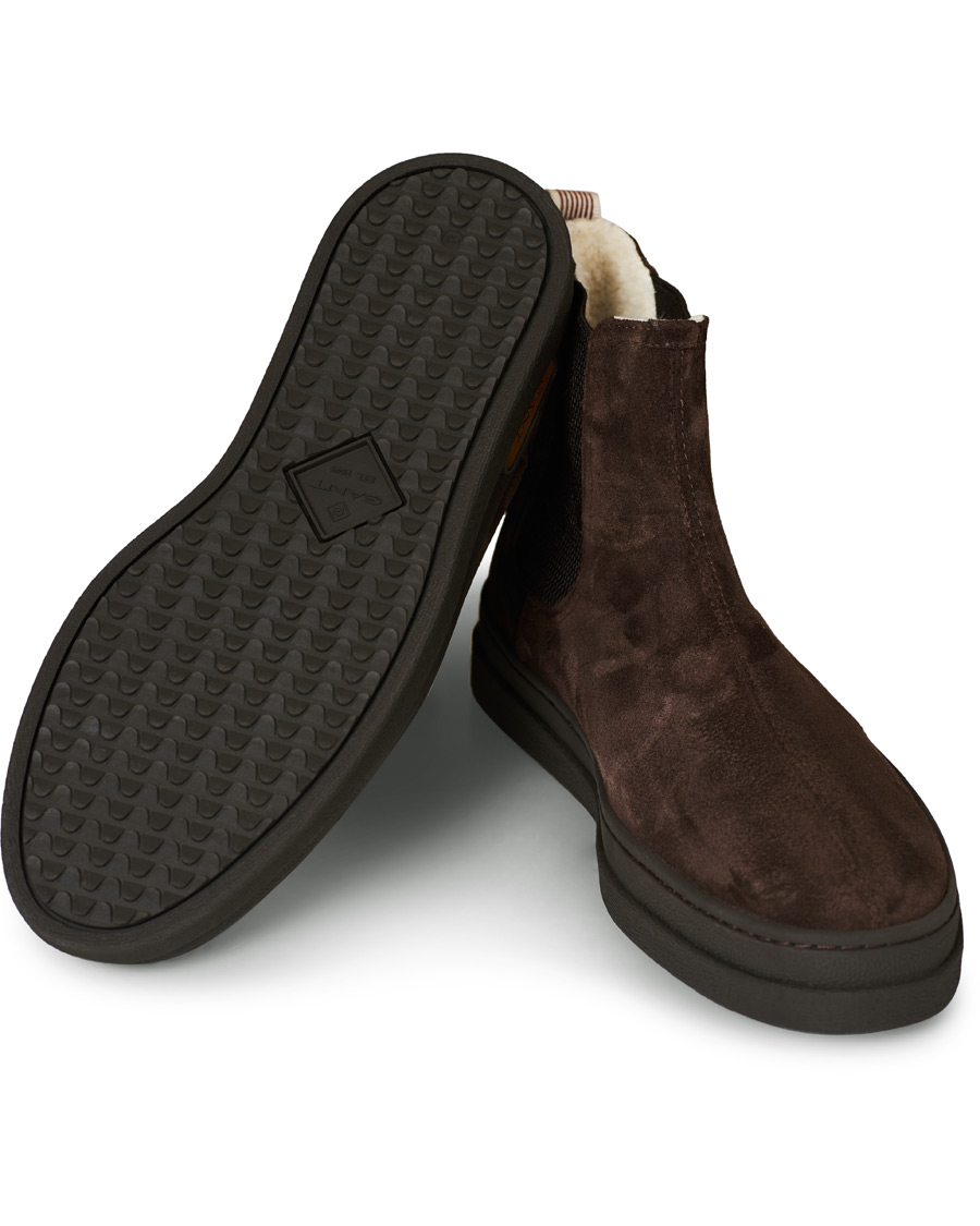 Herren | GANT Cloyd Shearling Chelsea Boot Dark Brown Suede | GANT | Cloyd Shearling Chelsea Boot Dark Brown Suede