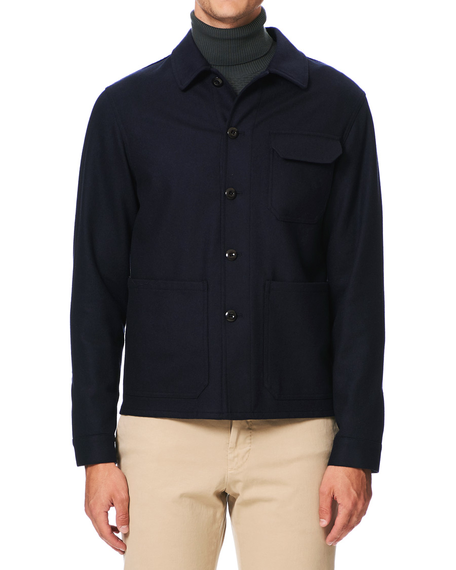 Herren | Jacken | Slowear | Unconstructed Wool Shirt Jacket Navy