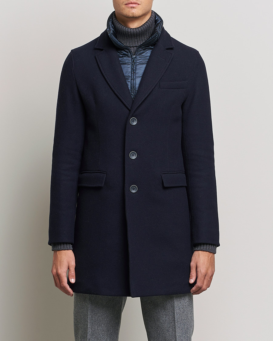 Herren | Winterjacken | Herno | Wool Zip Coat Navy