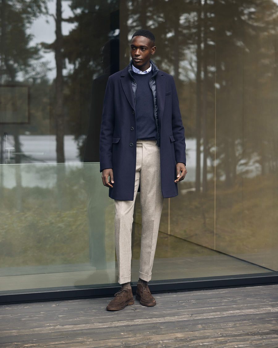 Herren | Jacken | Herno | Wool Zip Coat Navy