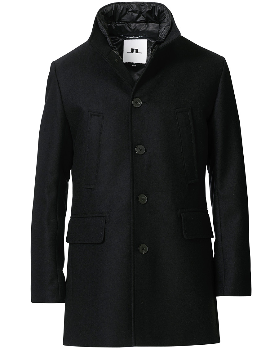 Herren | Jacken | J.Lindeberg | Kali Wool Stand Up Collar Coat Black