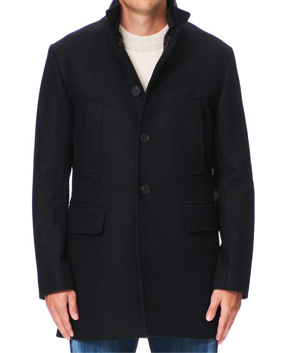 Herren | Jacken | J.Lindeberg | Kali Wool Stand Up Collar Coat Black