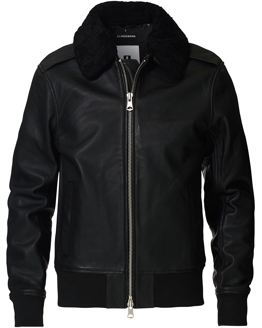 Herren | Jacken | J.Lindeberg | Tarrel Shearling Leather Jacket Black