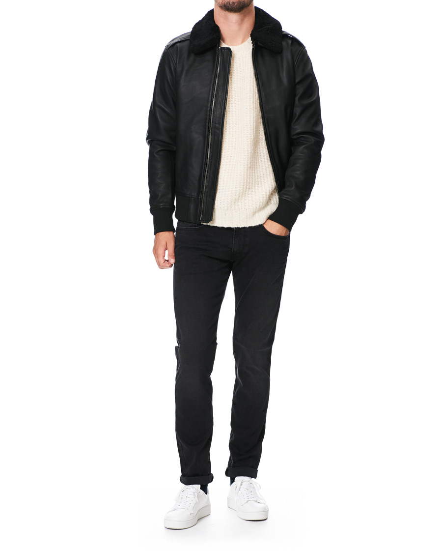Herren | Jacken | J.Lindeberg | Tarrel Shearling Leather Jacket Black