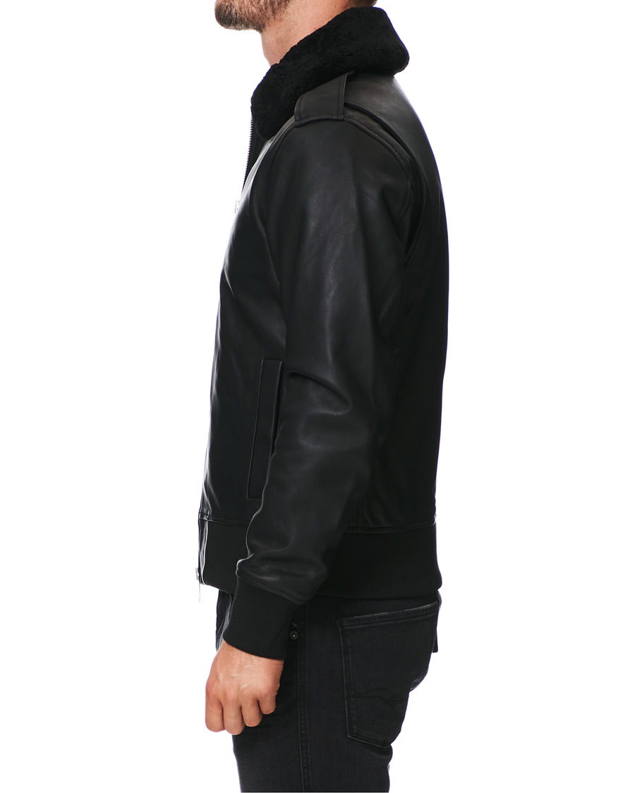 Herren | Jacken | J.Lindeberg | Tarrel Shearling Leather Jacket Black