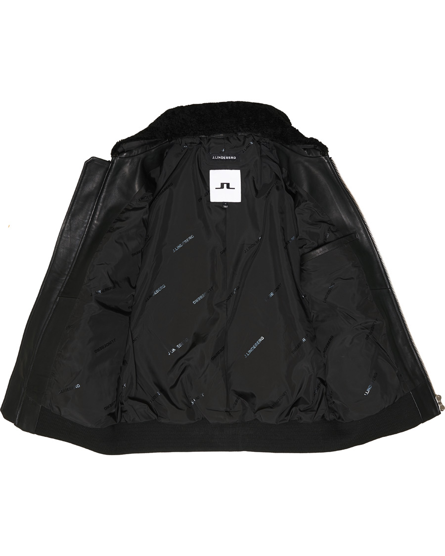 Herren | Jacken | J.Lindeberg | Tarrel Shearling Leather Jacket Black