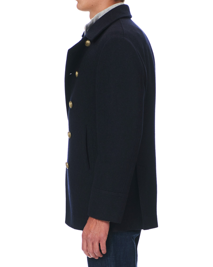 Herren | Jacken | Brunello Cucinelli | Double Breasted Wool Coat Navy