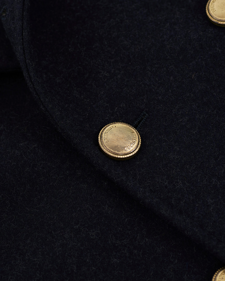 Herren | Jacken | Brunello Cucinelli | Double Breasted Wool Coat Navy