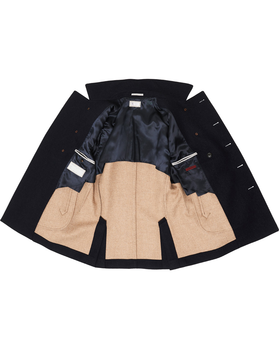 Herren | Jacken | Brunello Cucinelli | Double Breasted Wool Coat Navy