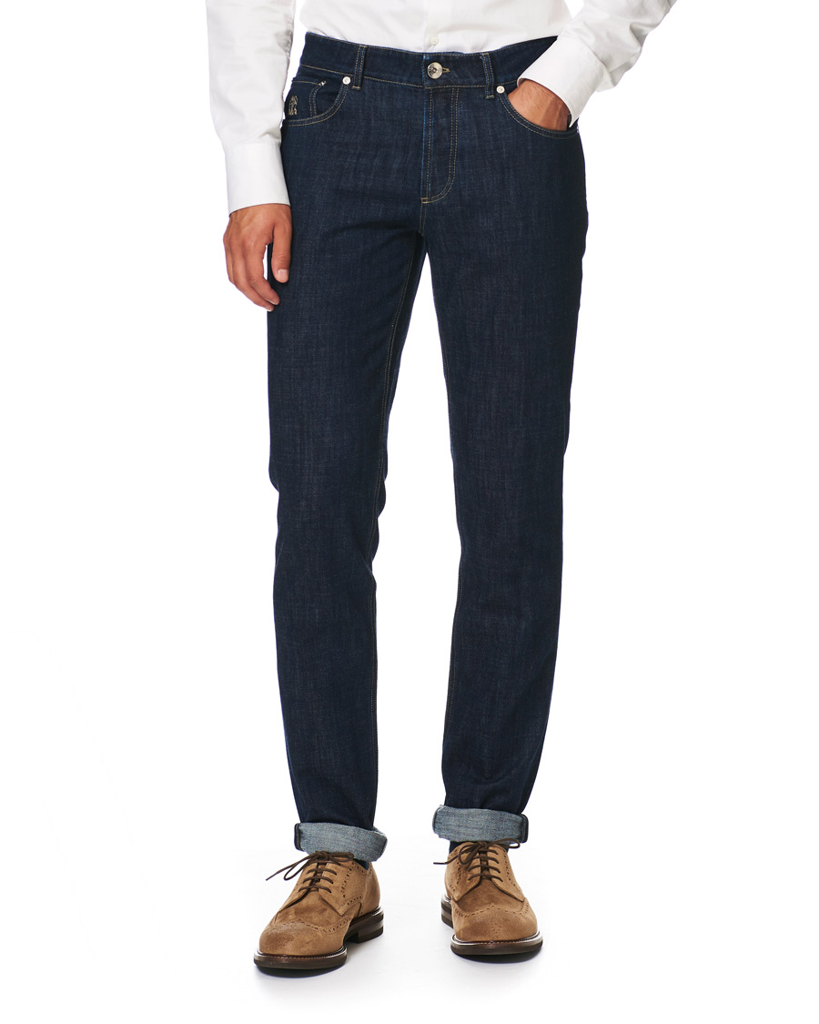 Herren | Jeans | Brunello Cucinelli | Slim Fit 5-Pocket Jeans Dark Indigo