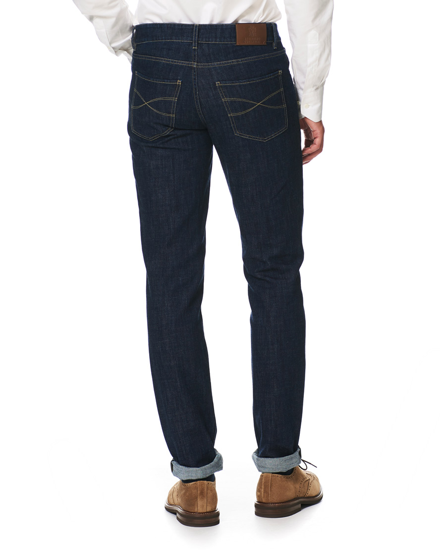 Herren | Jeans | Brunello Cucinelli | Slim Fit 5-Pocket Jeans Dark Indigo