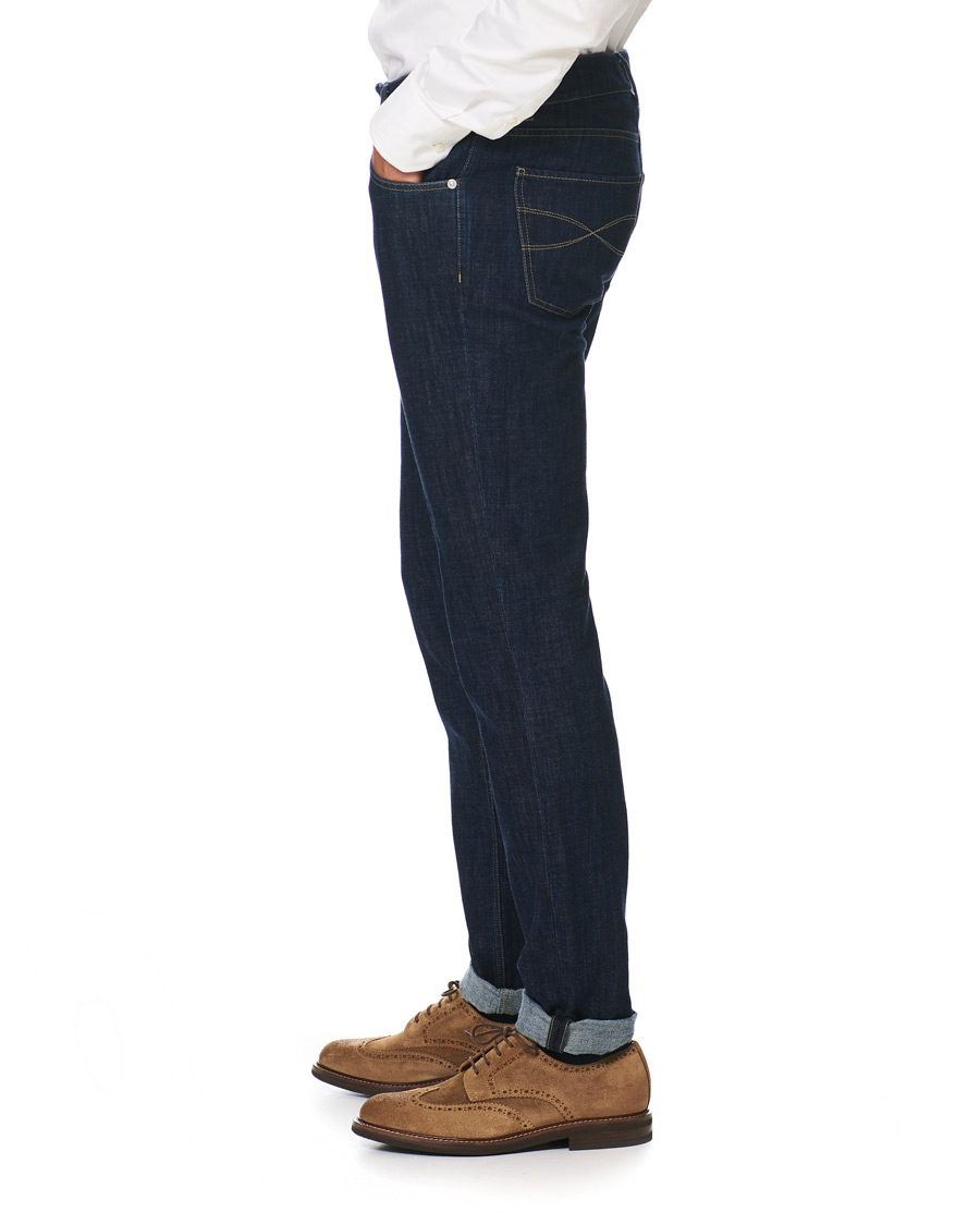 Herren | Jeans | Brunello Cucinelli | Slim Fit 5-Pocket Jeans Dark Indigo