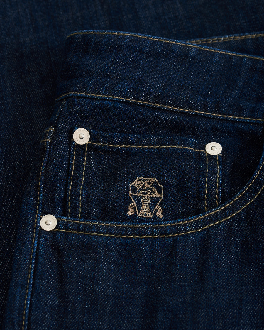 Herren | Jeans | Brunello Cucinelli | Slim Fit 5-Pocket Jeans Dark Indigo