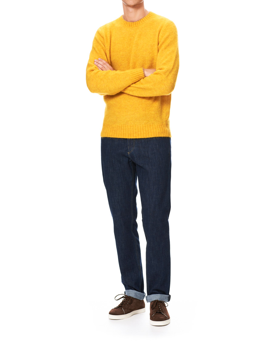 Herren | Pullover | Brunello Cucinelli | Soft Mohair Crew Neck Sweater Yellow