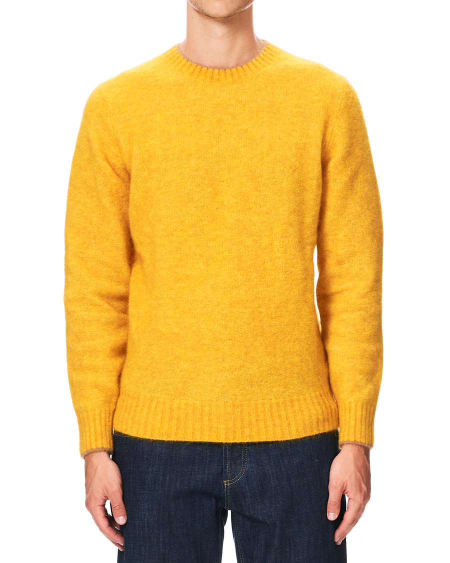 Herren | Pullover | Brunello Cucinelli | Soft Mohair Crew Neck Sweater Yellow