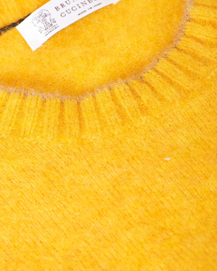 Herren | Pullover | Brunello Cucinelli | Soft Mohair Crew Neck Sweater Yellow
