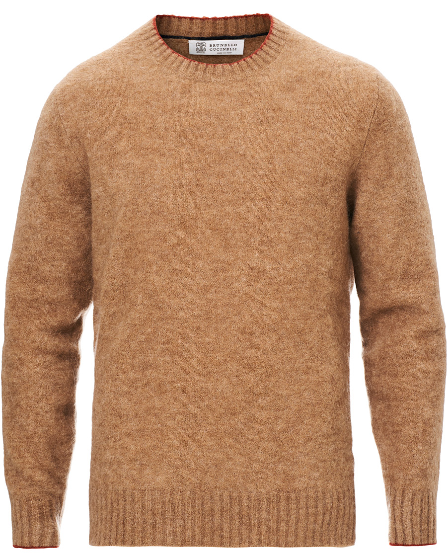 Herren | Pullover | Brunello Cucinelli | Soft Mohair Crew Neck Sweater Brown