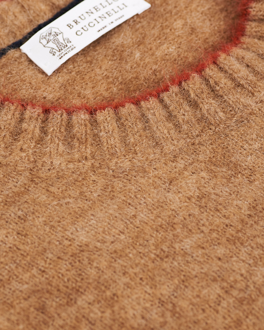 Herren | Pullover | Brunello Cucinelli | Soft Mohair Crew Neck Sweater Brown