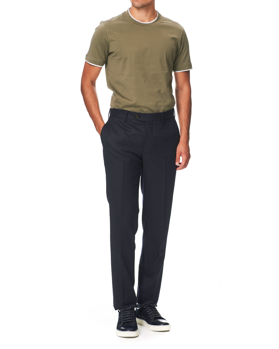 Herren | T-Shirts | Brunello Cucinelli | Contrast Collar T-Shirt Green/Grey