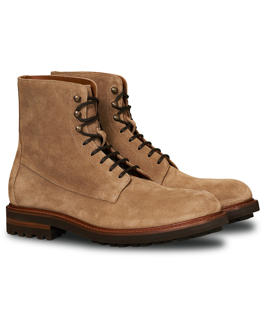 Brunello Cucinelli Plain Toe Leather Boot Sand Suede