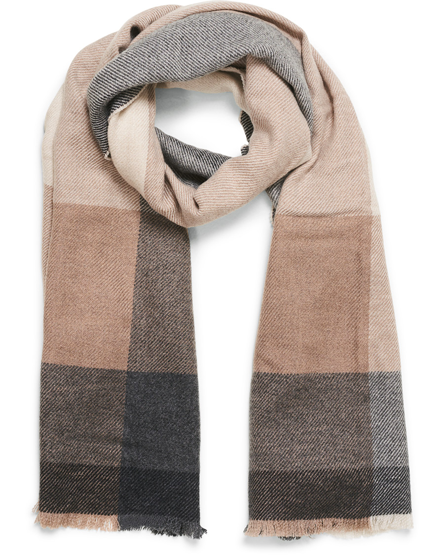 Herren | Brunello Cucinelli Plaid Cashmere Scarf Beige | Brunello Cucinelli | Plaid Cashmere Scarf Beige