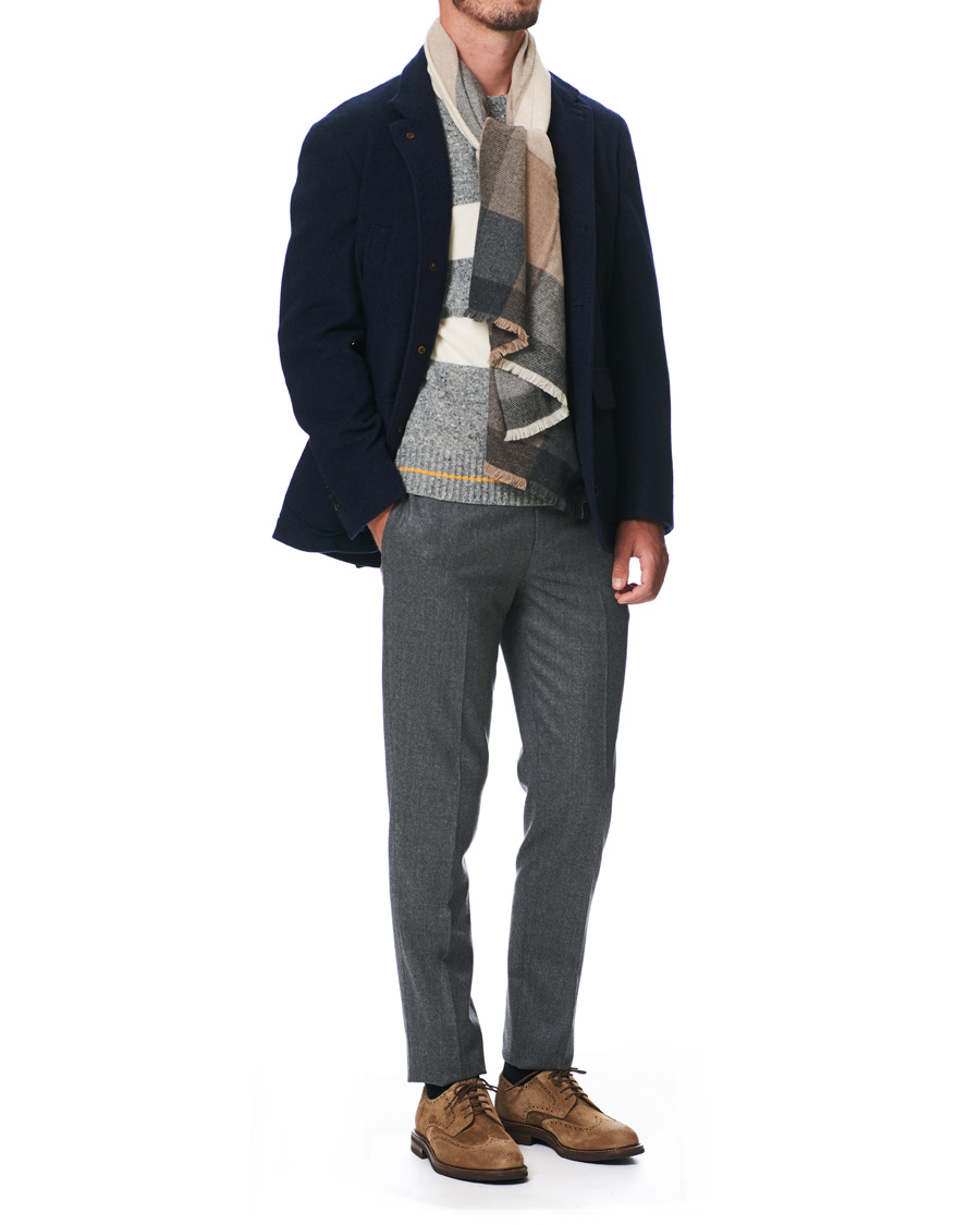 Herren | Brunello Cucinelli Plaid Cashmere Scarf Beige | Brunello Cucinelli | Plaid Cashmere Scarf Beige