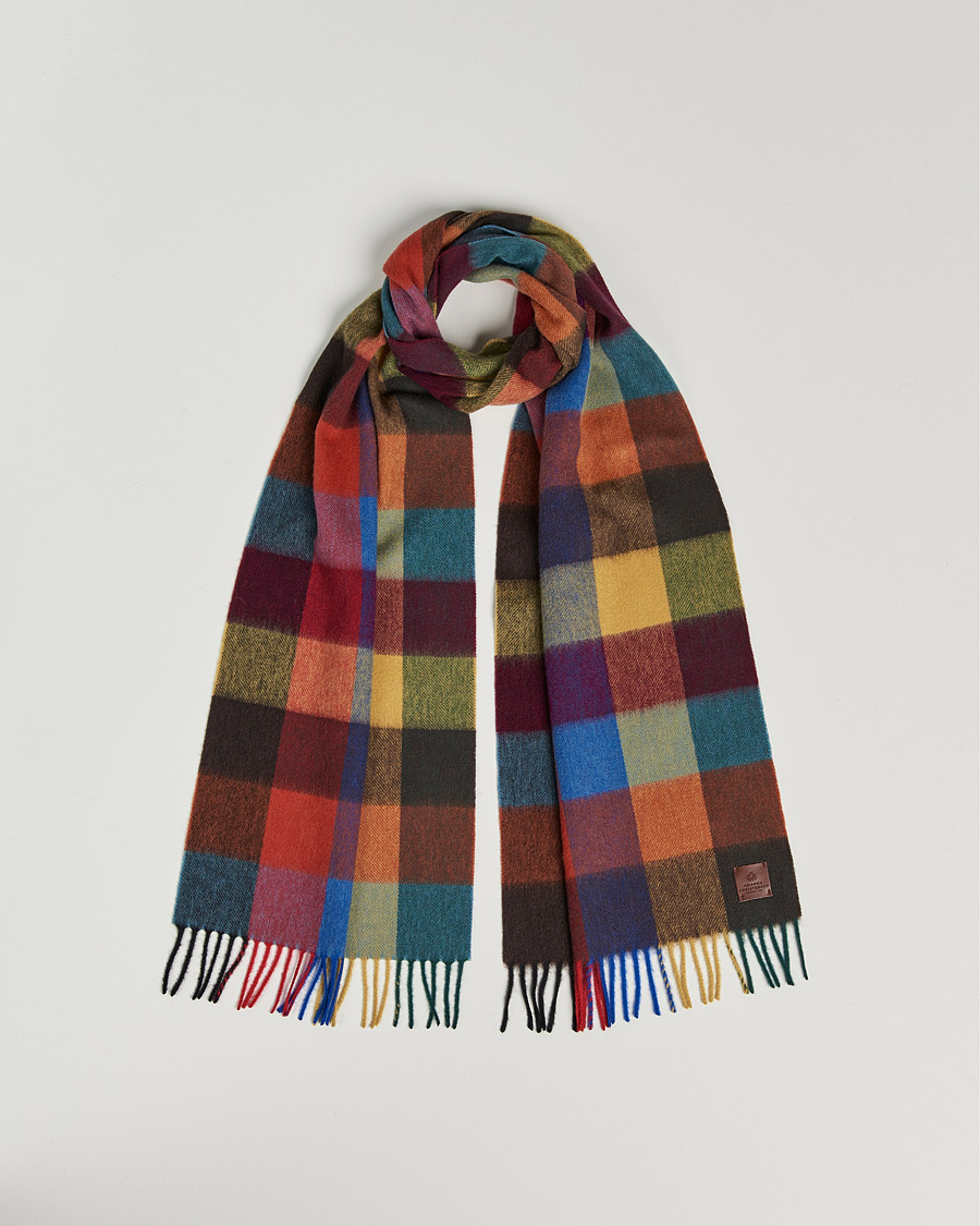 Herren | Amanda Christensen Merino Wool Block Check Scarf Multi | Amanda Christensen | Merino Wool Block Check Scarf Multi