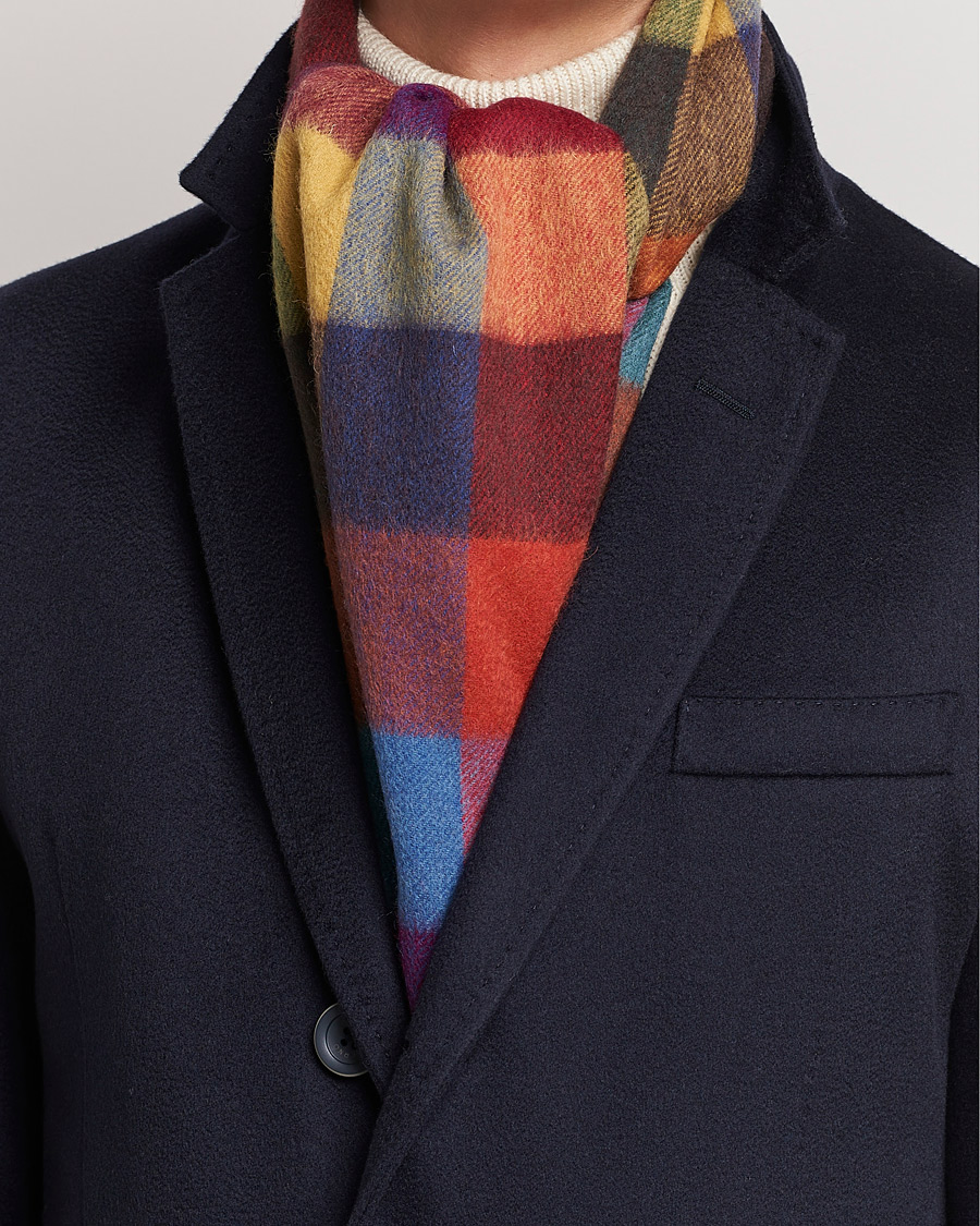 Herren | Amanda Christensen Merino Wool Block Check Scarf Multi | Amanda Christensen | Merino Wool Block Check Scarf Multi