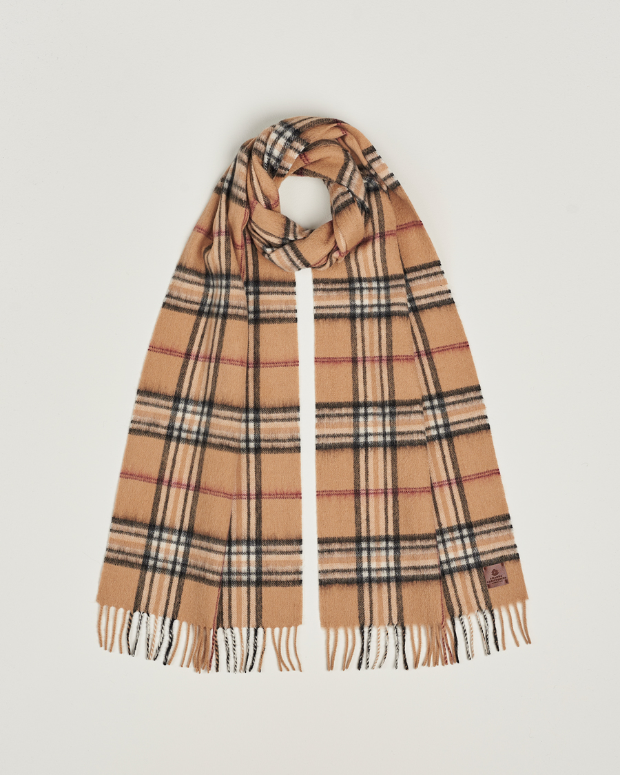 Herren | Amanda Christensen Wool Check Scarf Beige | Amanda Christensen | Wool Check Scarf Beige