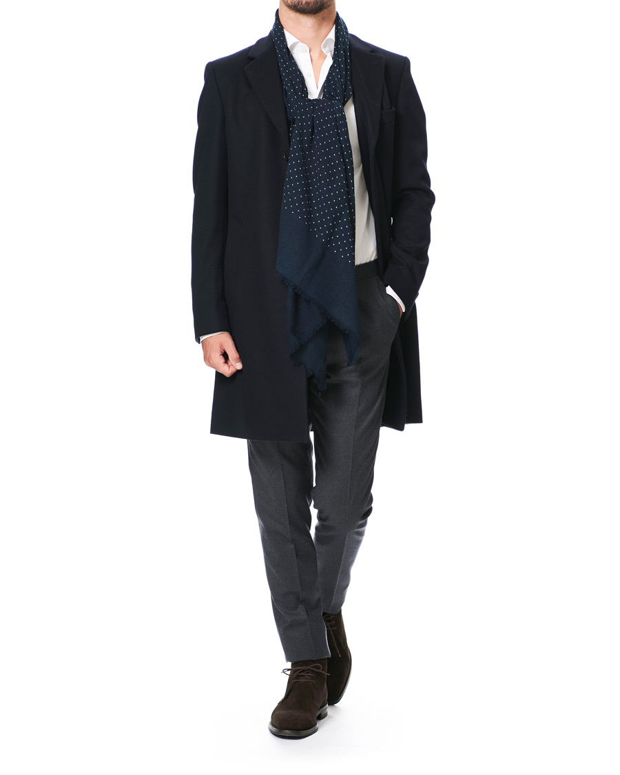 Herren | Amanda Christensen Wool Dot Scarf Navy | Amanda Christensen | Wool Dot Scarf Navy