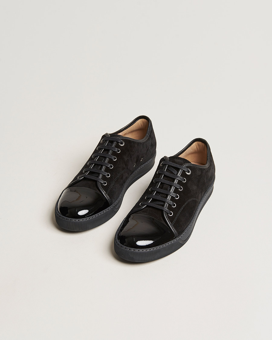 Herren | Lanvin | Lanvin | Patent Cap Toe Sneaker Black/Black