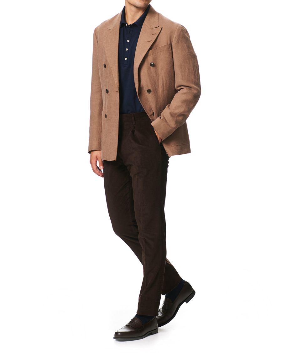 Herren | Pullover | Massimo Alba | Ischia Cotton/Cashmere Long Sleeve Polo Blue Navy