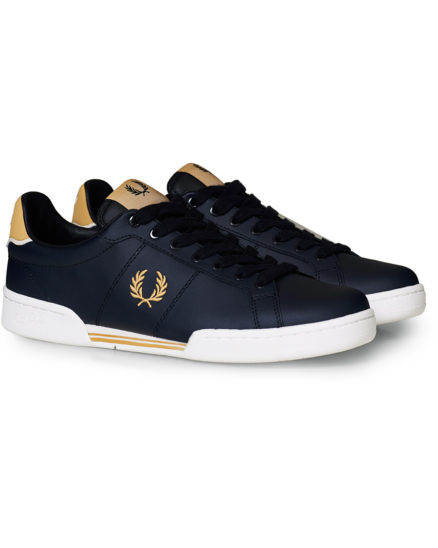 Herren | Fred Perry B722 Leather Sneaker Navy/Gold | Fred Perry | B722 Leather Sneaker Navy/Gold